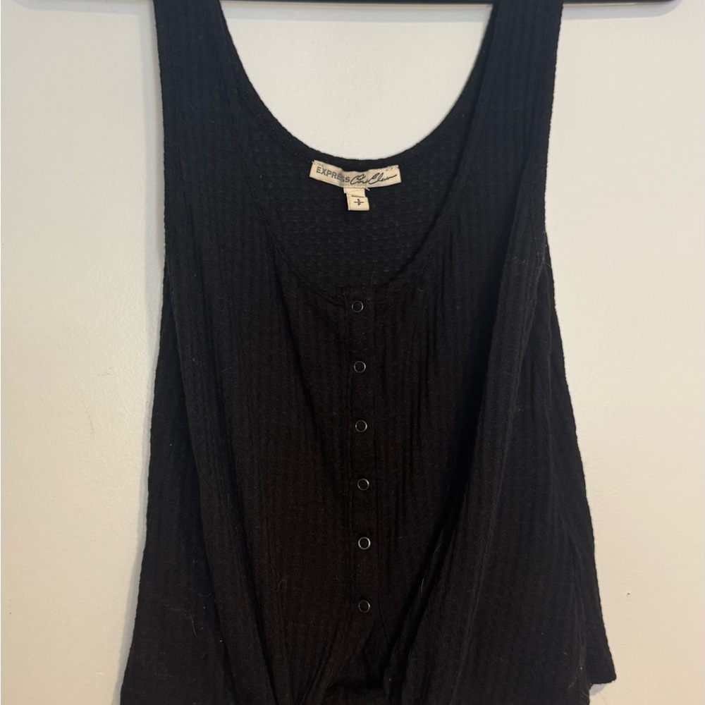 Express Black Ribbed Tank Top